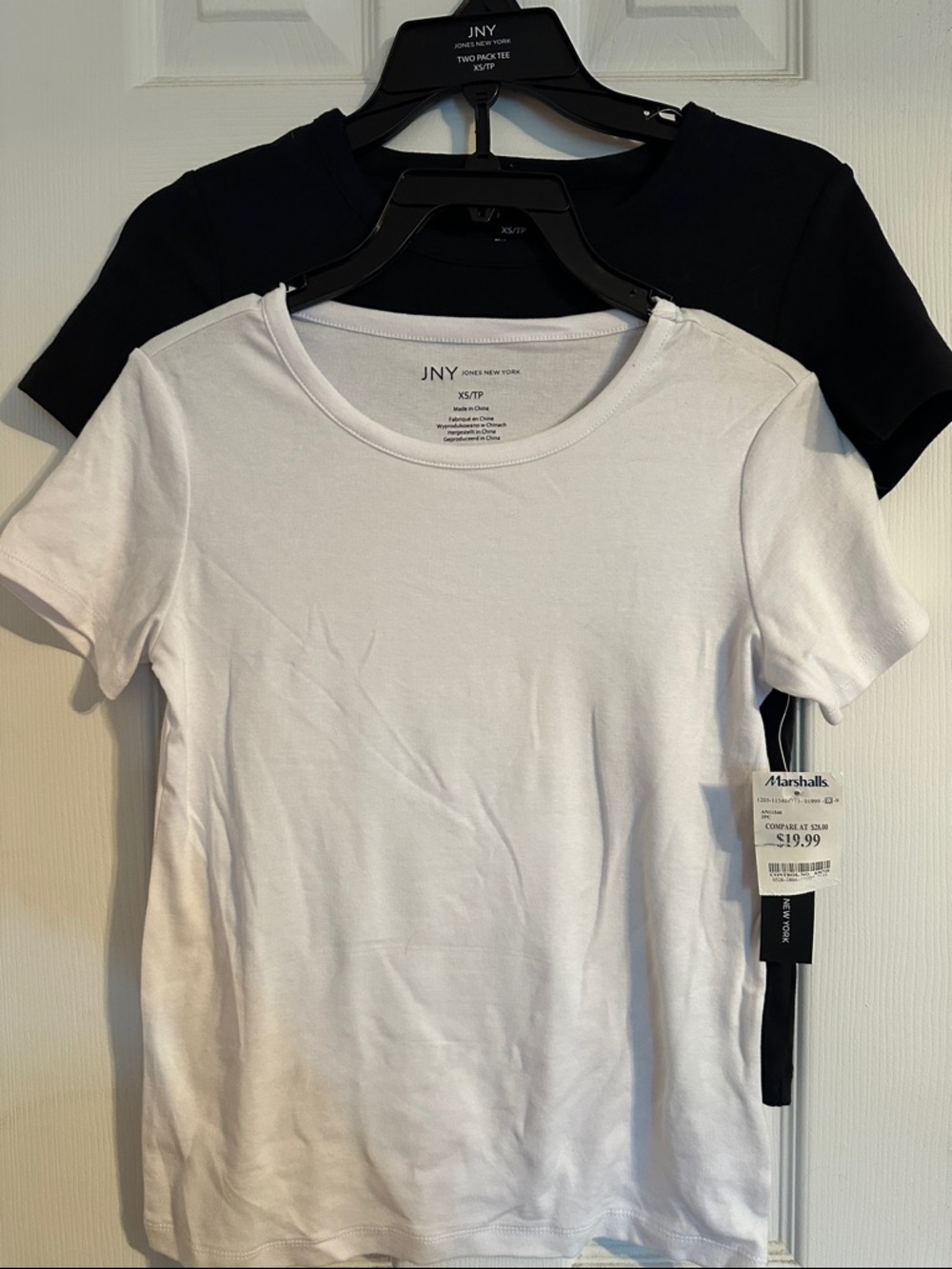 Jones New York Two-Pack Crewneck Tees - White & Black NWT size XS